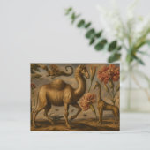 Vintage-Fantasy-Botanisches-Tier-Ölgemälde Postkarte (Stehend Vorderseite)