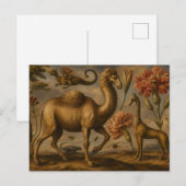 Vintage-Fantasy-Botanisches-Tier-Ölgemälde Postkarte (Vorne/Hinten)