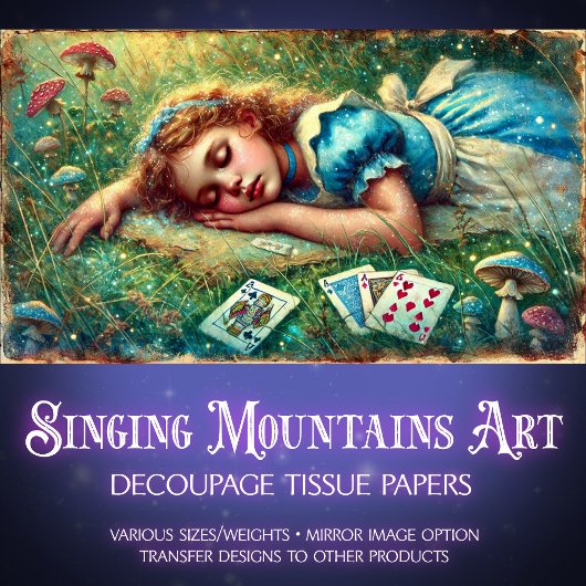 Vintage Fantasy Illustration Alice Dream Decoupage Seidenpapier