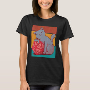 Vintage Fantasy-Spiel Rollenspiel Katze Würfel 1 T-Shirt