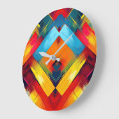 Vintage Farbbilder: Stilvolle geometrische Formen Große Wanduhr (Winkel)