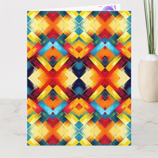 Vintage Farbbilder: Stilvolle geometrische Formen Karte (Vorderseite)