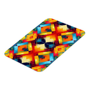 Vintage Farbbilder: Stilvolle geometrische Formen Magnet