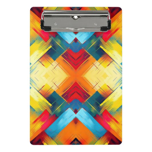 Vintage Farbbilder: Stilvolle geometrische Formen Mini Klemmbrett (Vorderseite)