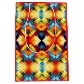 Vintage Farbbilder: Stilvolle geometrische Formen Mittlere Geschenktüte (Vorderseite)
