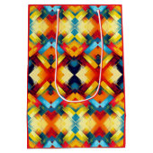 Vintage Farbbilder: Stilvolle geometrische Formen Mittlere Geschenktüte (Rückseite)