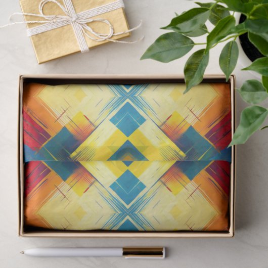 Vintage Farbbilder: Stilvolle geometrische Formen Seidenpapier (Geschenk)