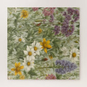 Vintage Farbblende Wildblumen Puzzle (Horizontal)