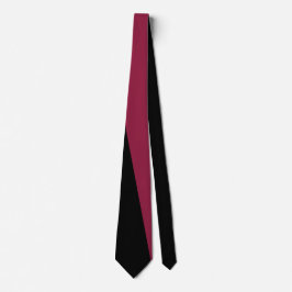 Vintage Farbblock-Neck-Tie (Schwarz & Berry Rot) Krawatte