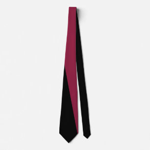 Vintage Farbblock-Neck-Tie (Schwarz & Berry Rot) Krawatte