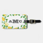 Vintage Farbe Lemon Monogram Gepäckchen Gepäckanhänger (Vorderseite horizontal)