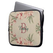 Vintage Farbe Rosa Blütenfarbe Personalisiert Laptopschutzhülle (Vorderseite Links)