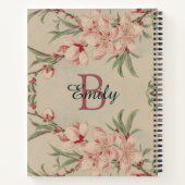 Vintage Farbe Rosa Blütenfarbe Personalisiert Notizblock (Rückseite)