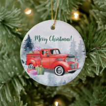 Vintage Farbe Roter Weihnachtsmann Truck
