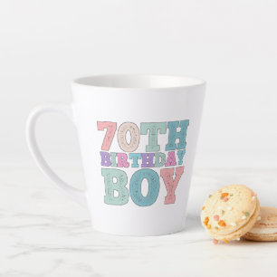 Vintage Farben Distressed 70. Geburtstagsjunge Milchtasse