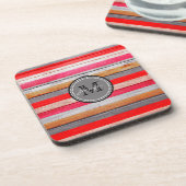 Vintage Farben - Holzschau Monogram #9 Untersetzer (Linke Seite)