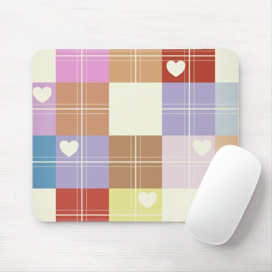 Vintage Farben, Plate und Herzstücke Mousepad (Mit Mouse)
