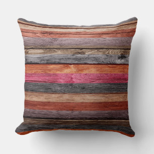 Vintage Farben Streifen Holzaussehen #17 Kissen