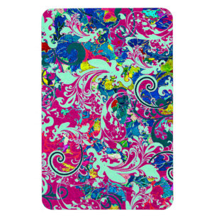 Vintage farbenfrohe abstrakte Blumen Magnet