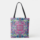 Vintage farbenfrohe abstrakte Blumen Tasche (Rückseite)