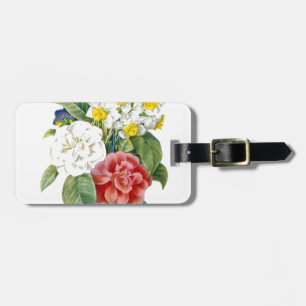 vintage farbenfrohe botanische Blumen von Redoute. Gepäckanhänger