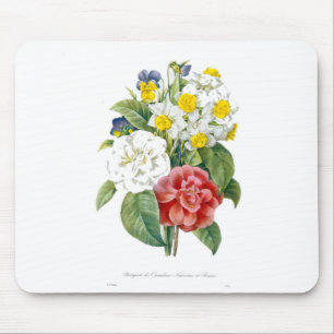 vintage farbenfrohe botanische Blumen von Redoute. Mousepad
