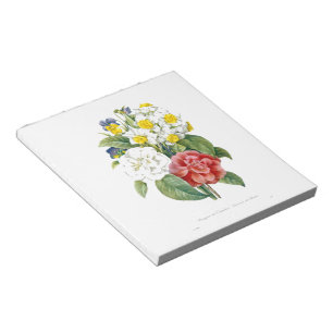 vintage farbenfrohe botanische Blumen von Redoute. Notizblock