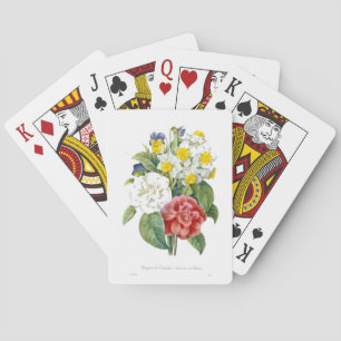vintage farbenfrohe botanische Blumen von Redoute. Spielkarten