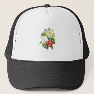 vintage farbenfrohe botanische Blumen von Redoute. Truckerkappe