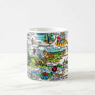 Vintage farbenfrohe Colorado-Karte Tasse