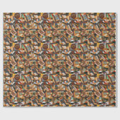 Vintage farbenfrohe Crazy Quilt Geschenkpapier (Flach)