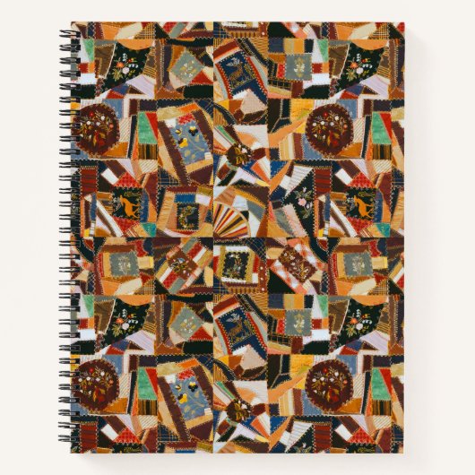 Vintage farbenfrohe Crazy Quilt Notizblock (Vorderseite)