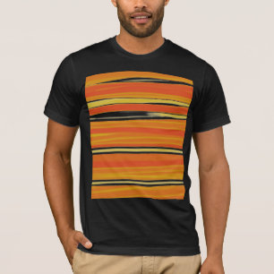 Vintage Farbenfrohe gestreifte Abstrakte Kunst T-Shirt