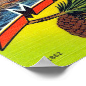 Vintage, farbenfrohe Grüße von Maintravel Poster (Ecke)