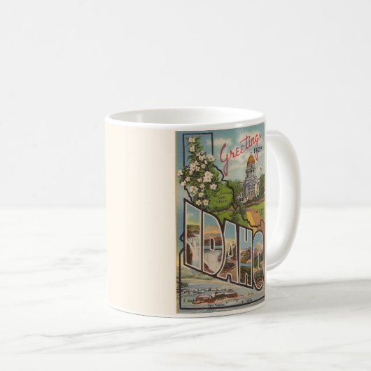 Vintage farbenfrohe Idaho Tasse (VorderseiteRechts)