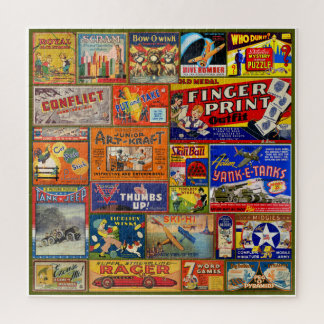 VINTAGE FARBENFROHE KINDER SPIELE UND SPIELZEUGE PUZZLE
