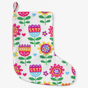 Vintage, farbenfrohe nahtlose Muster mit fröhliche Kleiner Weihnachtsstrumpf