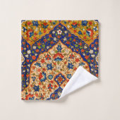 Vintage Farbenfrohe persische Blumenkunst Badhandtuch Set (Waschlappen)