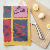 Vintage Farbenfrohe Schmetterlinge Kunst, Dichtung Küchentuch (Viertel Falte)