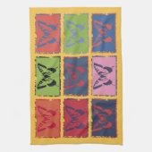 Vintage Farbenfrohe Schmetterlinge Kunst, Dichtung Küchentuch (Vertikal)