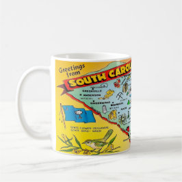 Vintage farbenfrohe South Carolina Landkarte Tasse