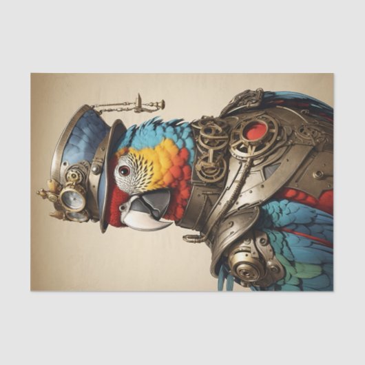 Vintage, farbenfrohe Steampunk Seidenpapier (Vorderseite)