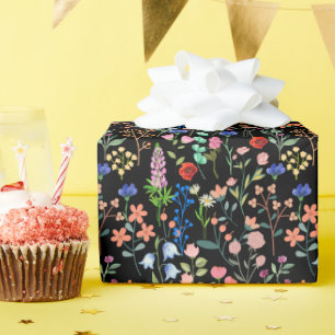 Vintage-farbenfrohes Blumenmuster VCFP2301 Geschenkpapier