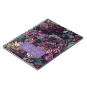 Vintage farbenfrohes florales Monogramm Notizblock (Linke Seite)