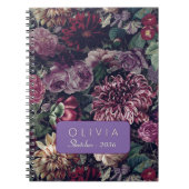 Vintage farbenfrohes florales Monogramm Notizblock (Vorderseite)