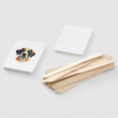 Vintage-farbenfrohes Hundeporträt im Pop-Art-Stil  Fächer (Non-assembled)