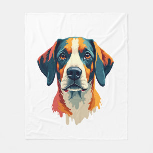 Vintage-farbenfrohes Hundeporträt im Pop-Art-Stil  Fleecedecke