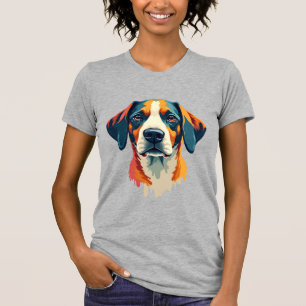 Vintage-farbenfrohes Hundeporträt im Pop-Art-Stil T-Shirt