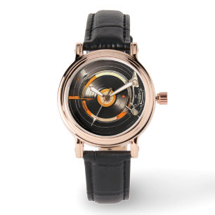 Vintage Farbflaschen: Retro-Vinyl-Aufnahme Armbanduhr