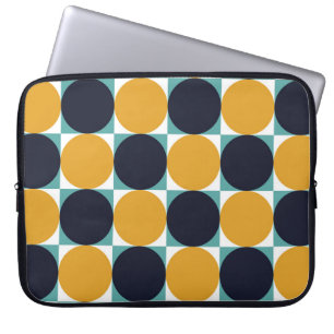 Vintage Farbgeometrie: Kreismuster. Laptopschutzhülle